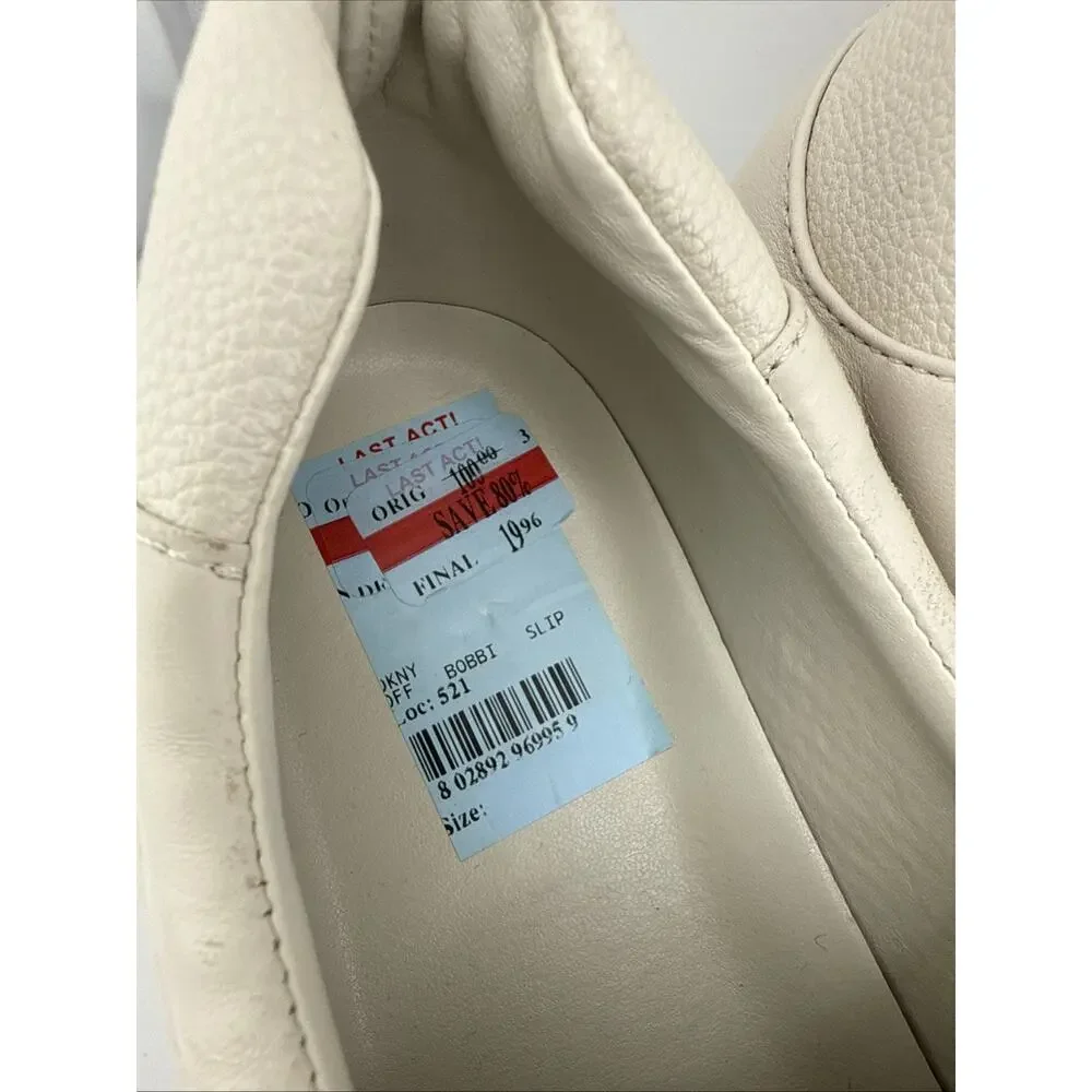 DKNY Bobbi Classic Court White Leather Trainers Sz 40 EU / 9 US EUC